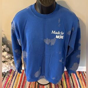 Made For More Motivational Crewneck Sweatshirt Tie Dye Love Peace Blue Medium